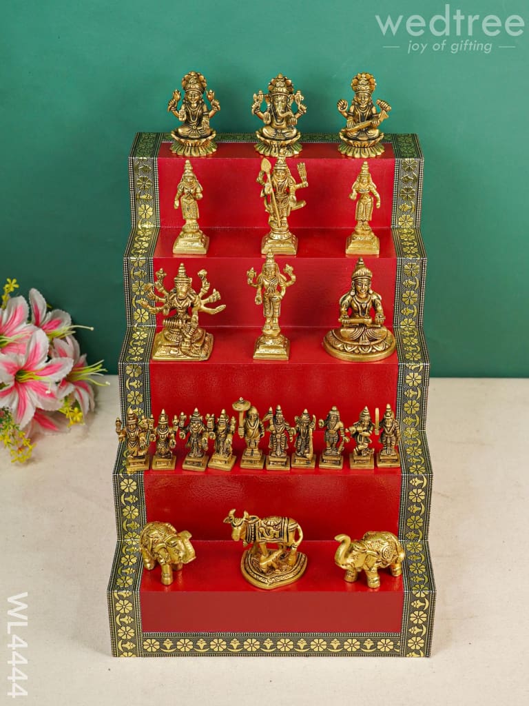 Swarna Golu 5 - Gold Oxidized Padi & Brass Idols Wl4444