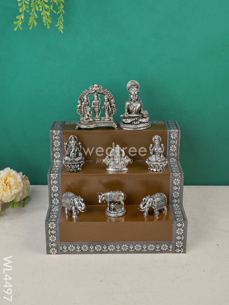 Swarna Golu 6 - Silver Oxidized Padi & Antique Idols Wl4497