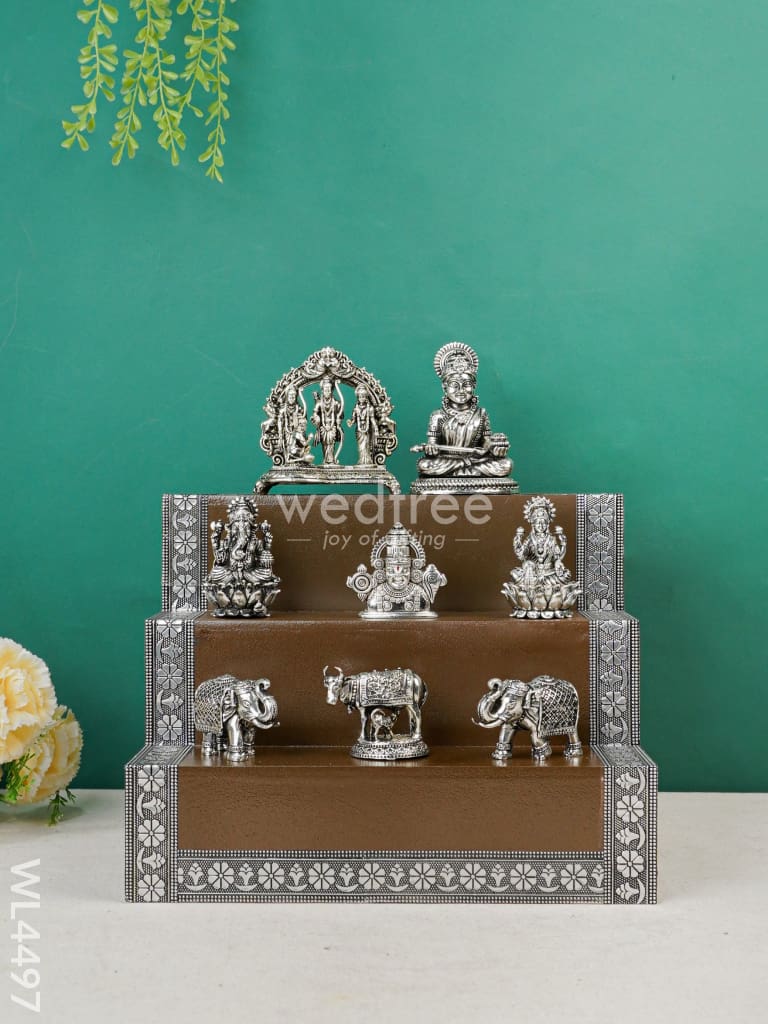 Swarna Golu 6 - Silver Oxidized Padi & Antique Idols Wl4497