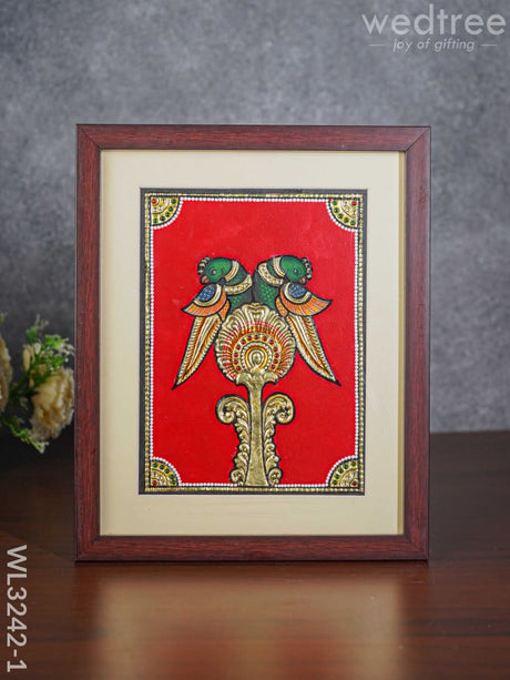 Tanjore Art Double Parrot Motif Photo Frame - Wl3242-1 Frames