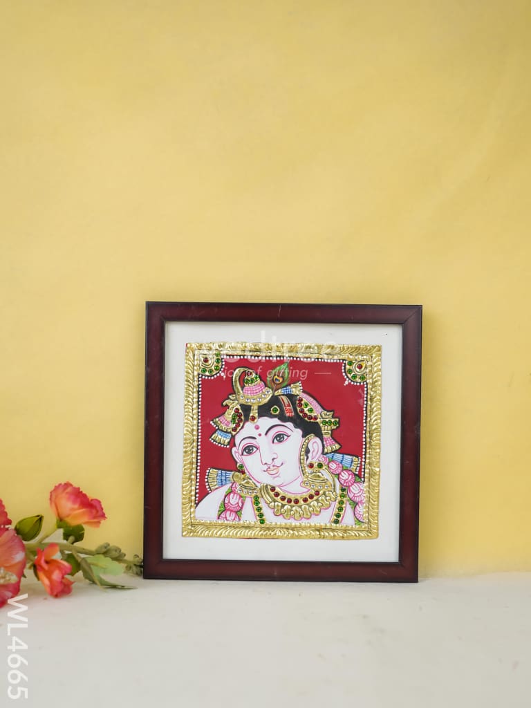 Tanjore Art Photo Frame - Krishna Face Wl4665 Painting