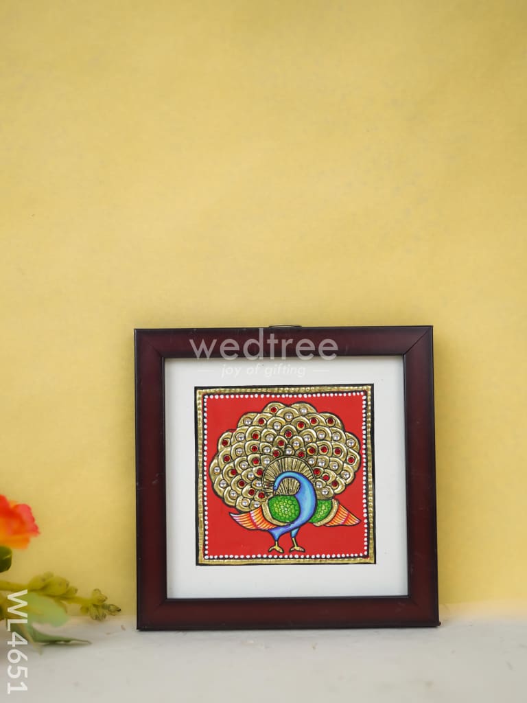 Tanjore Art Photo Frame - Peacock Wl4651 Painting