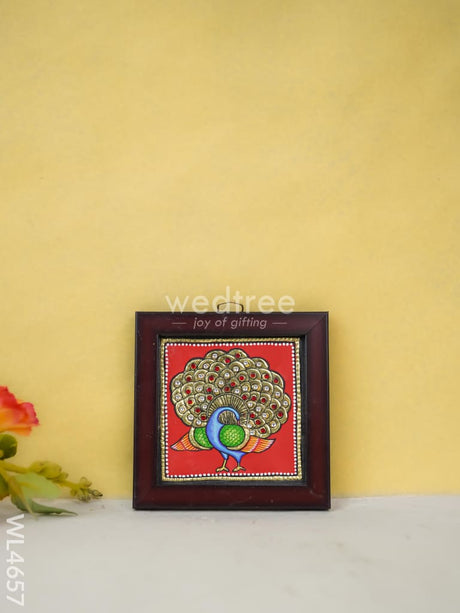 Tanjore Art Photo Frame - Peacock Wl4657 Painting