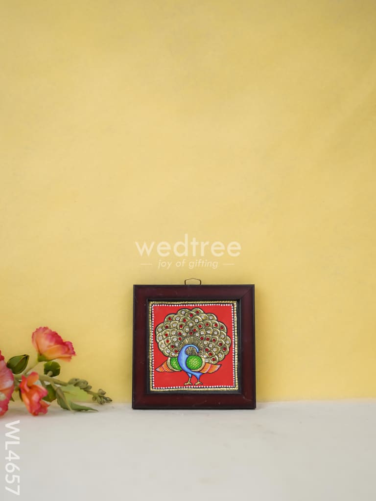 Tanjore Art Photo Frame - Peacock Wl4657 Painting