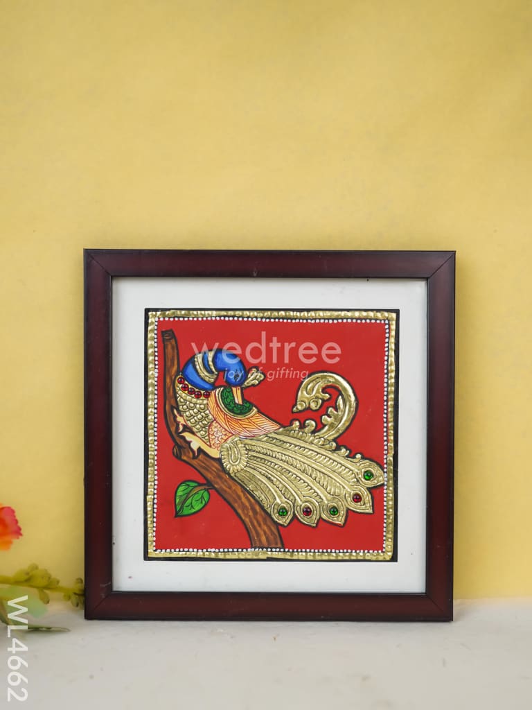 Tanjore Art Photo Frame - Peacock Wl4662 Painting