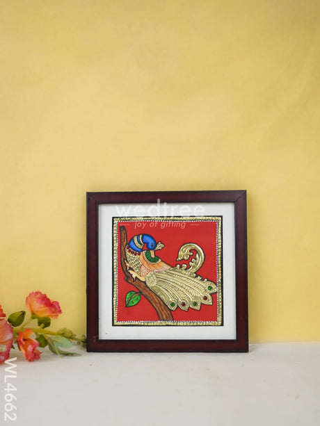 Tanjore Art Photo Frame - Peacock Wl4662 Painting