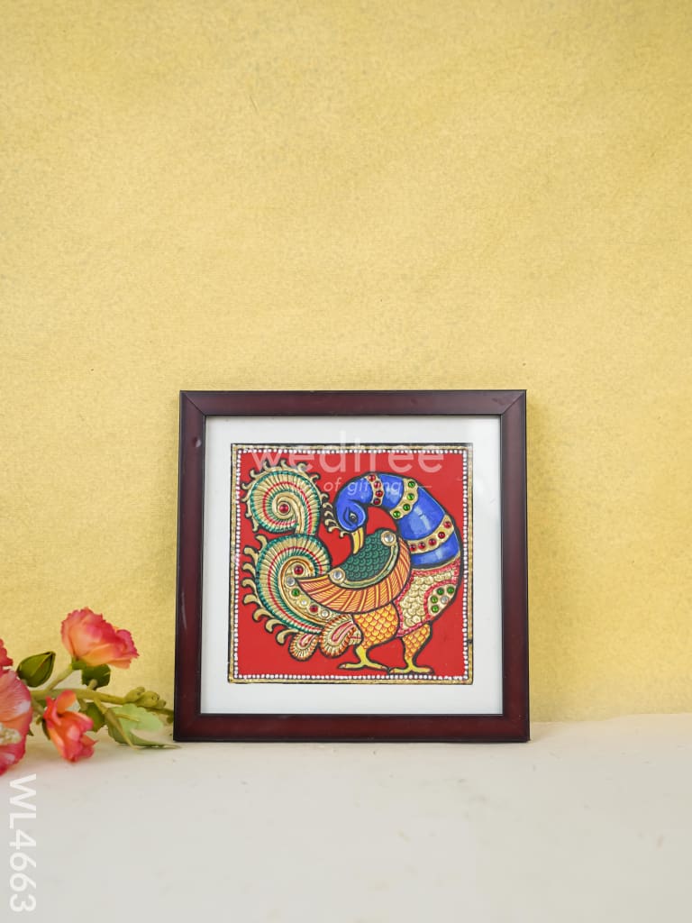 Tanjore Art Photo Frame - Peacock Wl4663 Painting