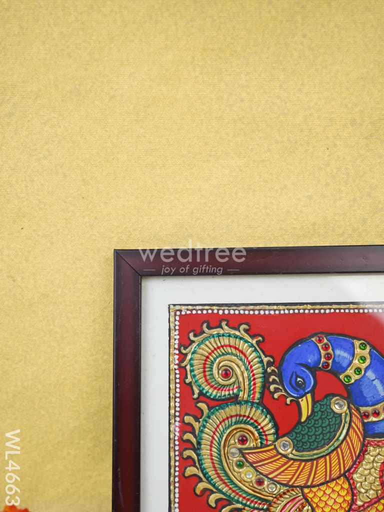 Tanjore Art Photo Frame - Peacock Wl4663 Painting