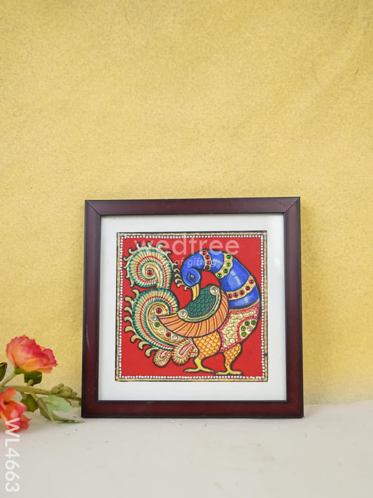 Tanjore Art Photo Frame - Peacock Wl4663 Painting