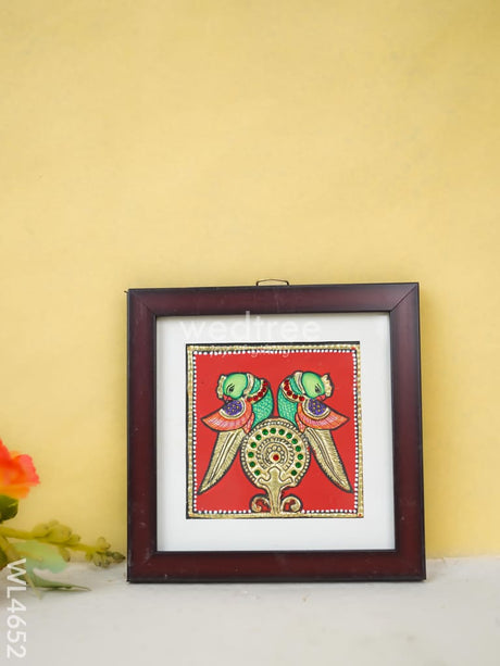 Tanjore Art Photo Frame - Twin Parrot Wl4652 Painting