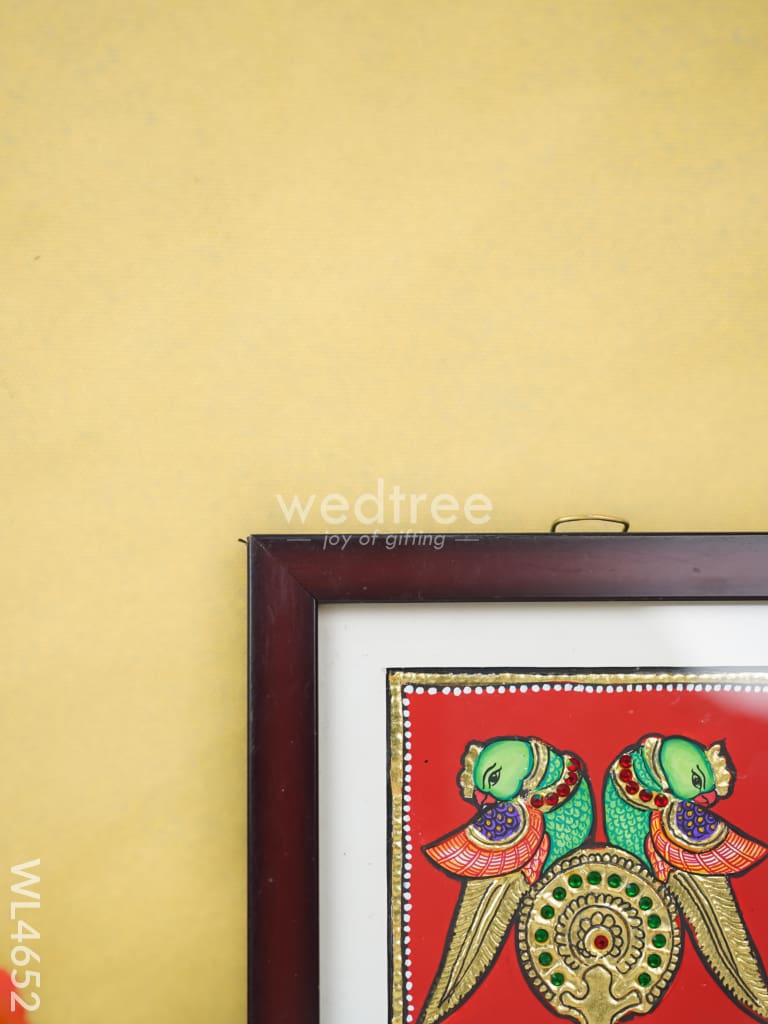 Tanjore Art Photo Frame - Twin Parrot Wl4652 Painting