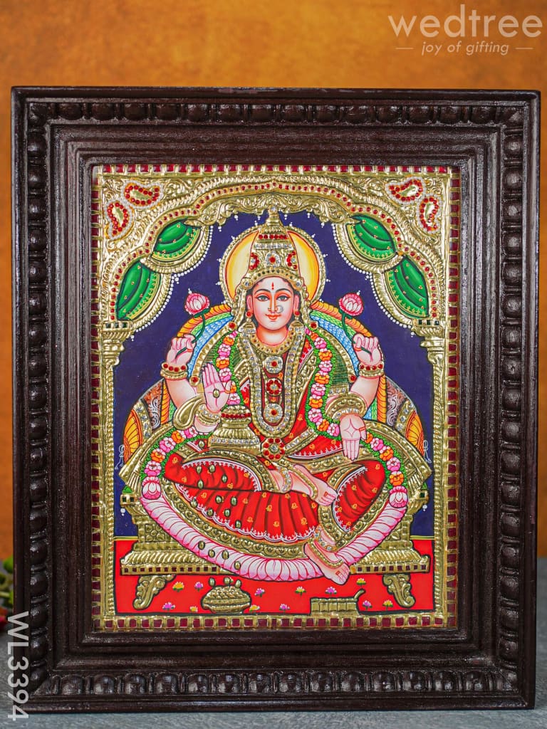 Tanjore Painting Aishwarya Lakshmi - Flat (Gold Foil) 15 X 12 Inch Wl3394