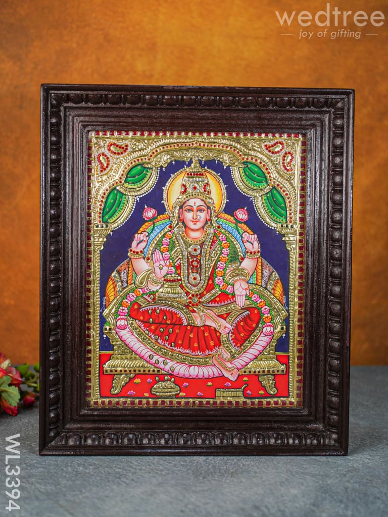 Tanjore Painting Aishwarya Lakshmi - Flat (Gold Foil) 15 X 12 Inch Wl3394