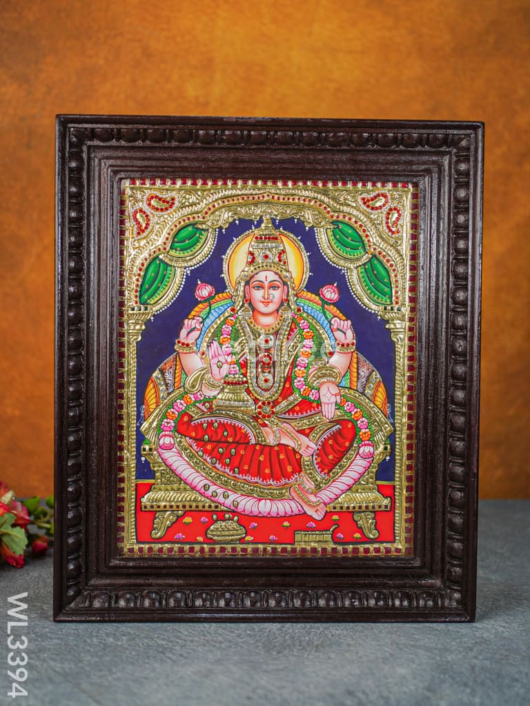 Tanjore Painting Aishwarya Lakshmi - Flat (Gold Foil) 15 X 12 Inch Wl3394