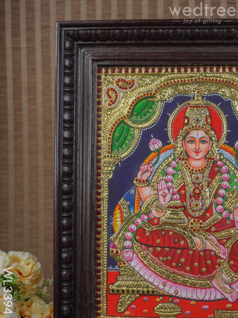 Tanjore Painting Gaja Lakshmi - 15 X 12 Inch Wl3394