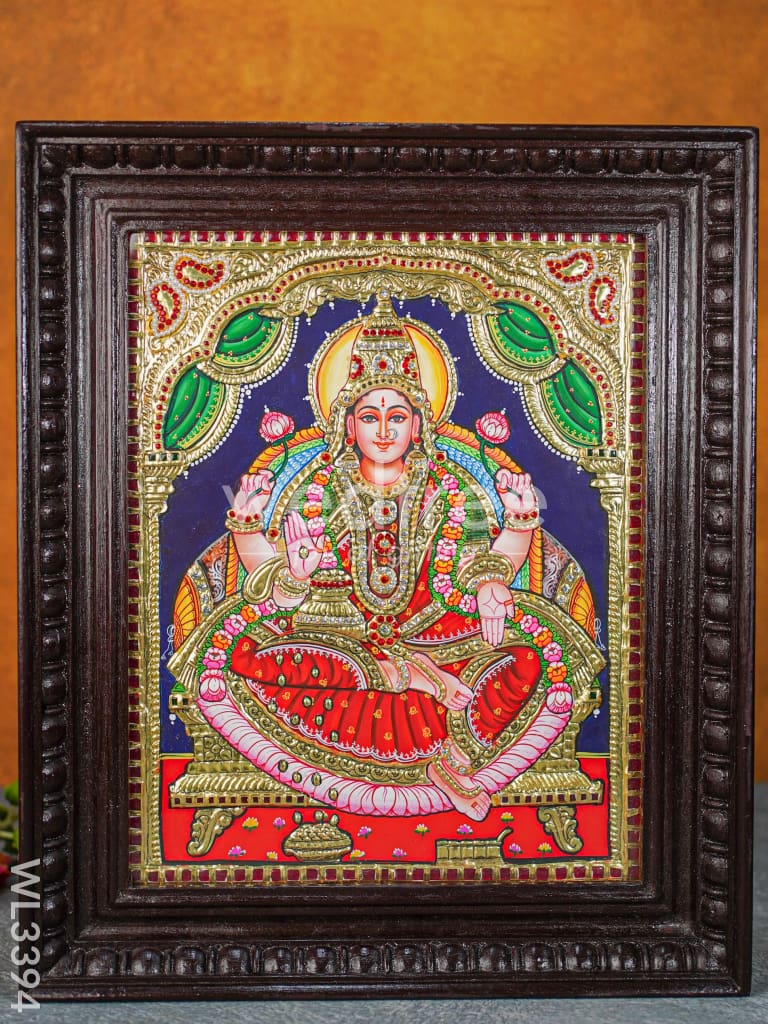 Tanjore Painting Aishwarya Lakshmi - Flat (Gold Foil) 15 X 12 Inch Wl3394