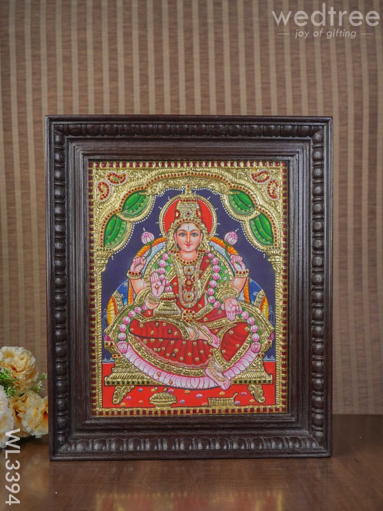 Tanjore Painting Gaja Lakshmi - 15 X 12 Inch Wl3394