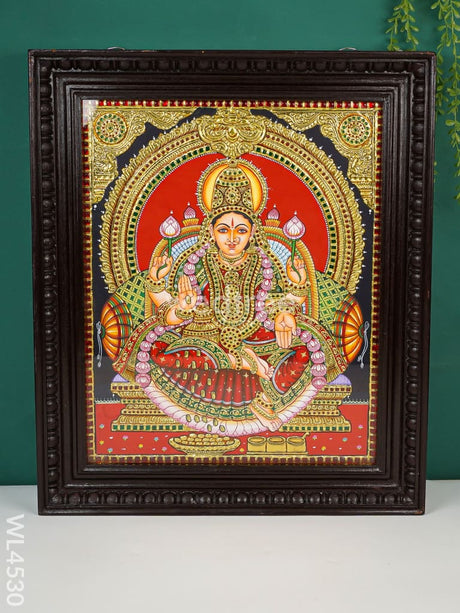 Tanjore Painting - Aishwarya Lakshmi Flat (Gold Foil) 20 X 16 Inch Wl4530