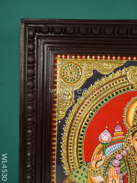 Tanjore Painting - Aishwarya Lakshmi Flat (Gold Foil) 20 X 16 Inch Wl4530