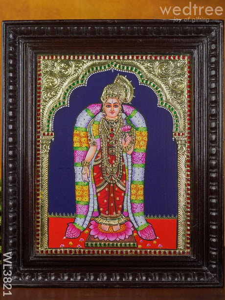 Tanjore Painting Meenakashi - 15X12 Inch Wl3821