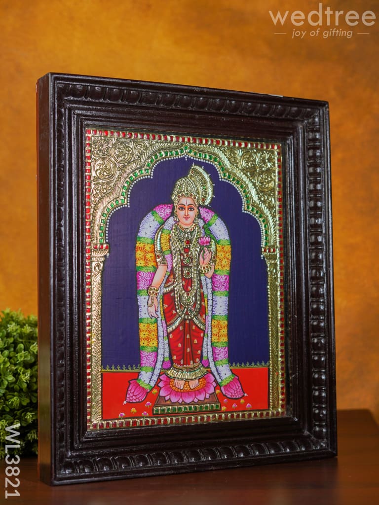 Tanjore Painting Meenakashi - 15X12 Inch Wl3821