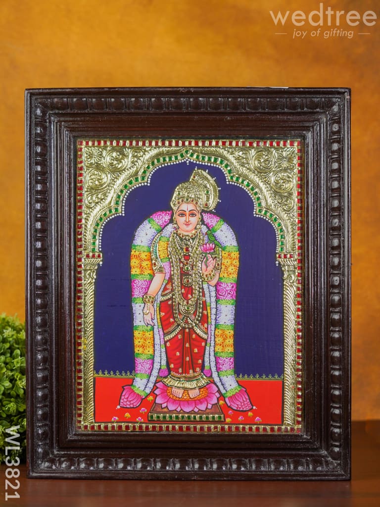 Tanjore Painting Meenakashi - 15X12 Inch Wl3821