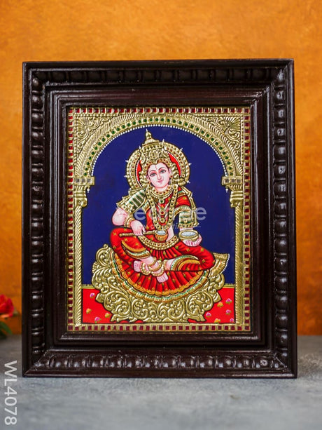 Tanjore Painting - Annapoorani 12 X 10 Inch Flat [Gold Foil] Wl4078