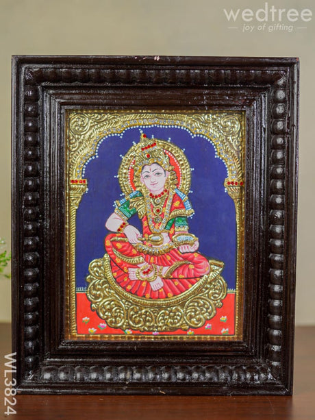 Tanjore Painting - Annapoorani Semi Embossed 10 X 8 Inch Wl3824