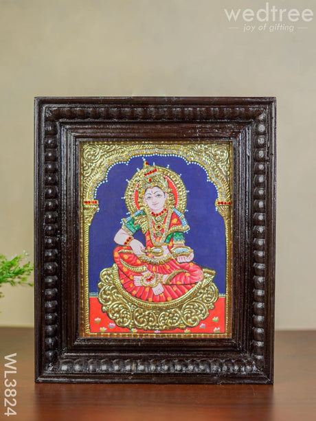 Tanjore Painting - Annapoorani Semi Embossed 10 X 8 Inch Wl3824