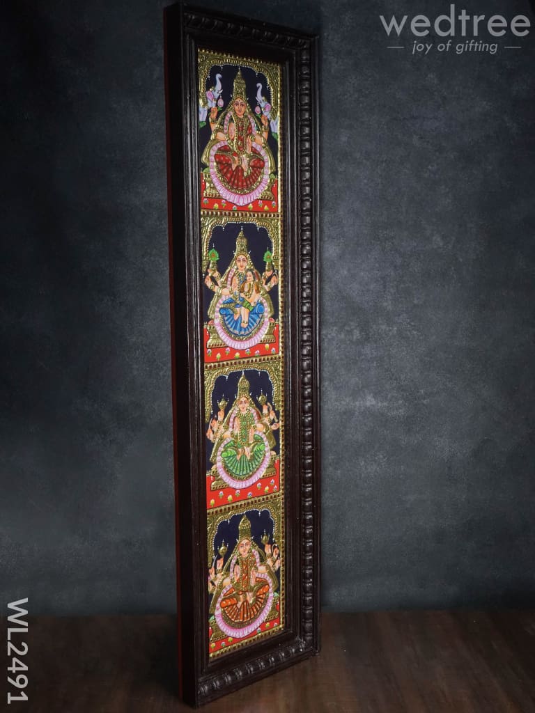 Tanjore Painting Ashtalakshmi - 8 X 40 (2 Panel) Wl2491