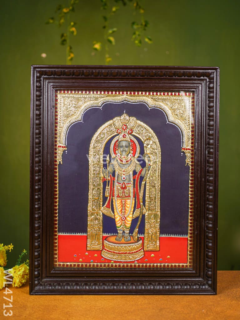 Tanjore Painting - Ayodhya Ram 20 X 16 Inch Semi Embossed Wl4713