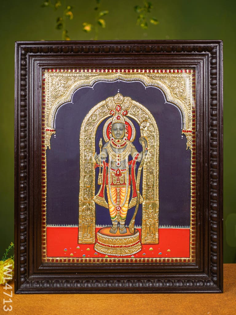 Tanjore Painting - Ayodhya Ram 20 X 16 Inch Semi Embossed Wl4713