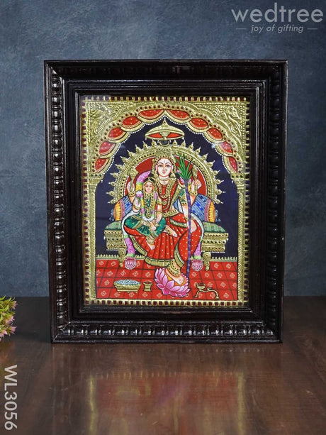 Tanjore Painting Bala Tripura Sundari - 15 X 12 Inch Wl3056