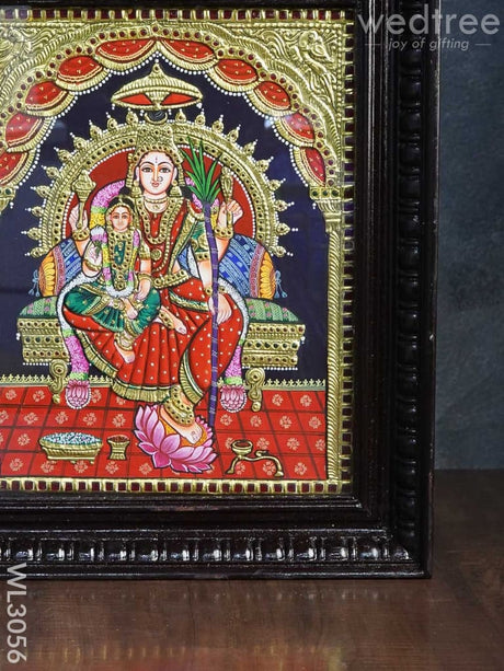 Tanjore Painting Bala Tripura Sundari - 15 X 12 Inch Wl3056