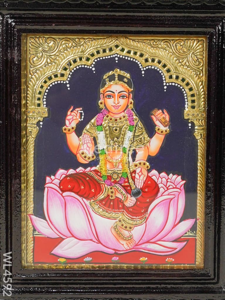 Tanjore Painting - Bala Tripura Sundari Flat (Gold Foil) 10 X 8 Inch Wl4592