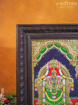 Tanjore Painting - Balaji & Padmavathi 10 X 12 Inch Flat [Gold Foil] Wl3977