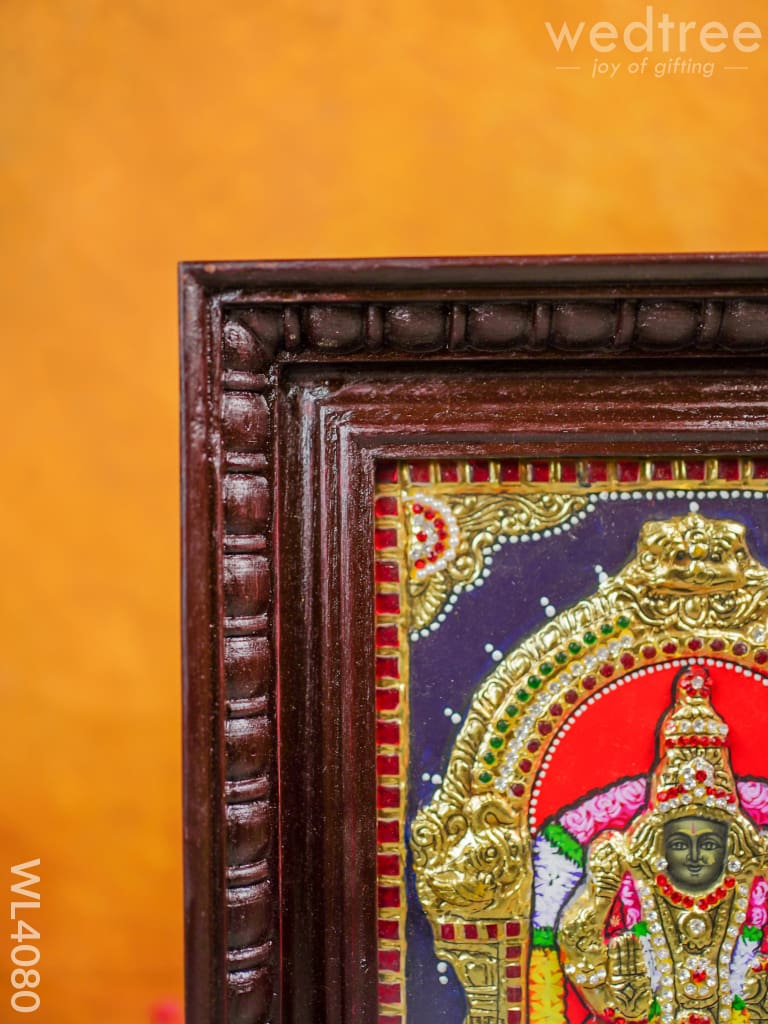 Tanjore Painting - Balaji-Padmavathi 15 X 12 Inch Semi Embossed Wl4080