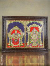 Tanjore Painting Balaji Padmavati Thayar- 24X18 Inches - Wl0472