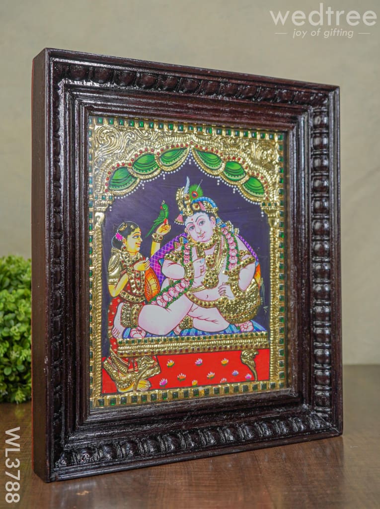 Tanjore Painting Butter Krishna - 15X12 Inch Wl3788