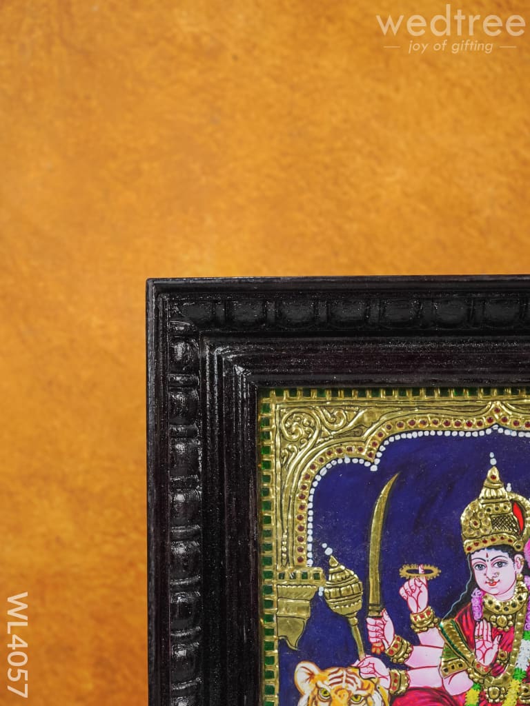 Tanjore Painting - Durga 12 X 10 Inch Flat [Gold Foil] Wl4057