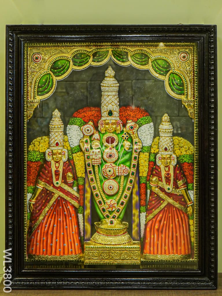 Tanjore Painting (Embossed) Balaji Padmavathi Thayar - 4X3Ft Wl3800