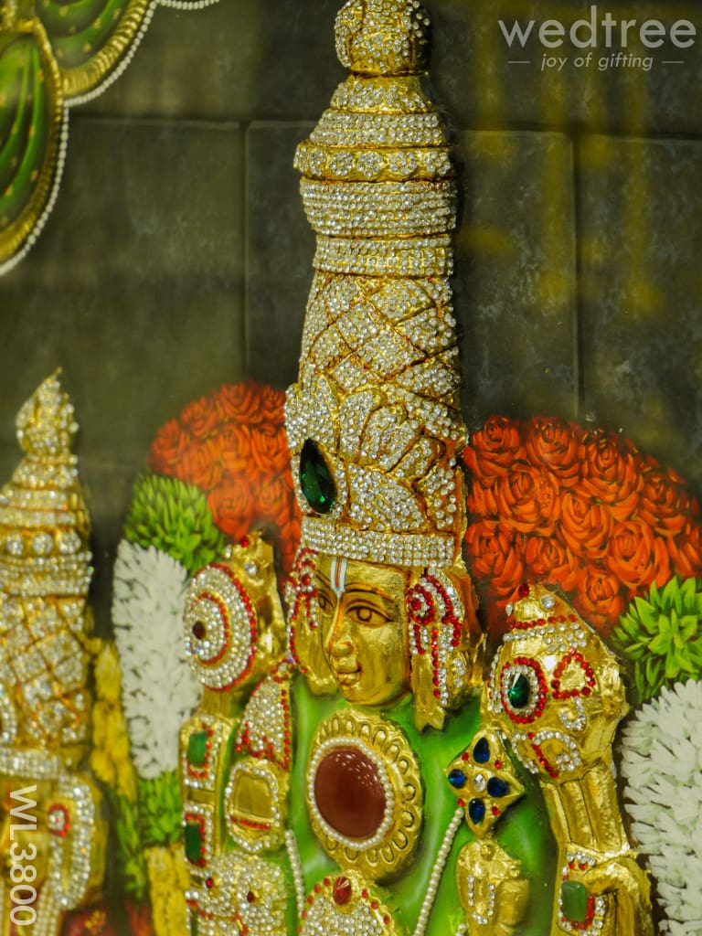 Tanjore Painting (Embossed) Balaji Padmavathi Thayar - 4X3Ft Wl3800