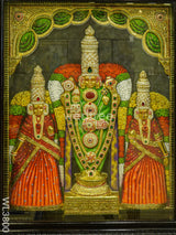 Tanjore Painting (Embossed) Balaji Padmavathi Thayar - 4X3Ft Wl3800