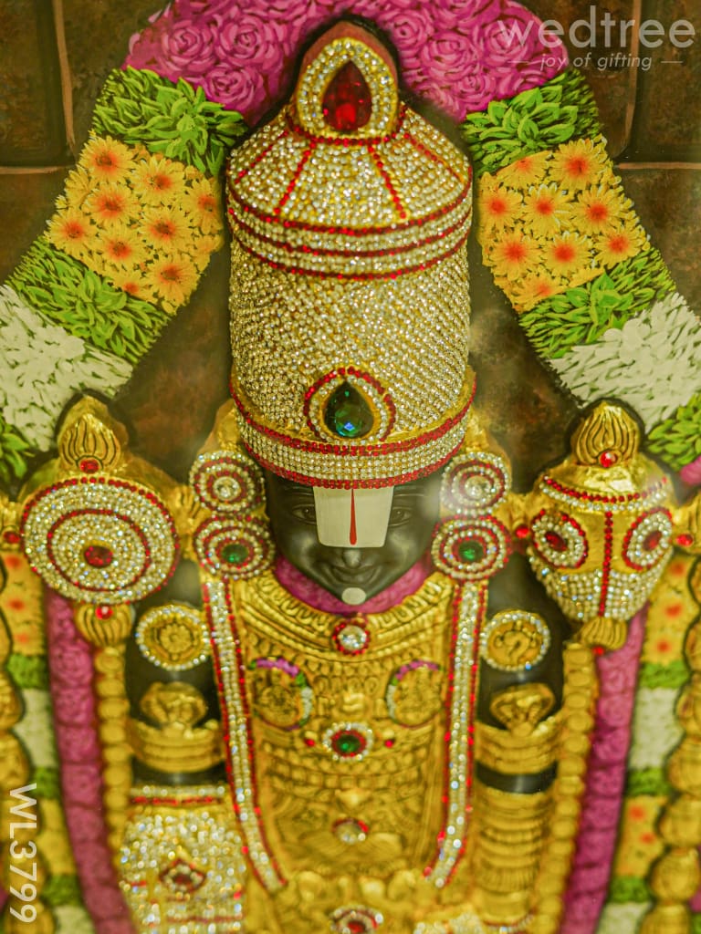 Tanjore Painting (Embossed) Tirupathi Balaji - 4X3Ft Wl3799