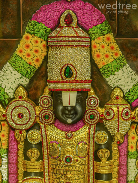 Tanjore Painting (Embossed) Tirupathi Balaji - 4X3Ft Wl3799