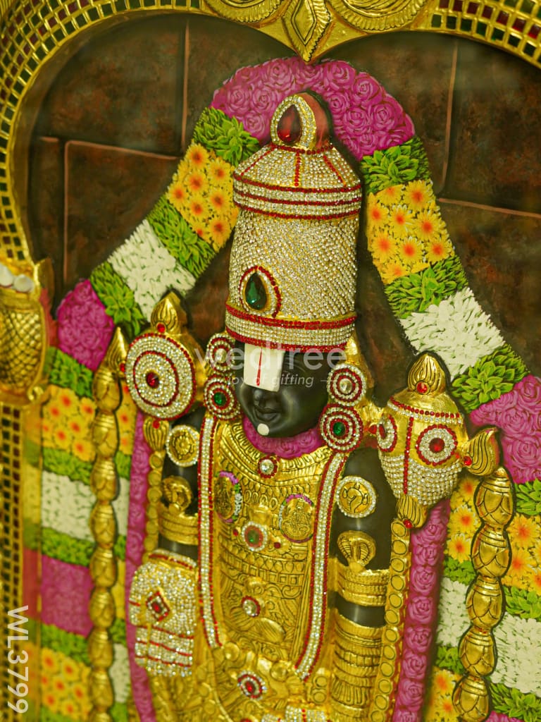 Tanjore Painting (Embossed) Tirupathi Balaji - 4X3Ft Wl3799