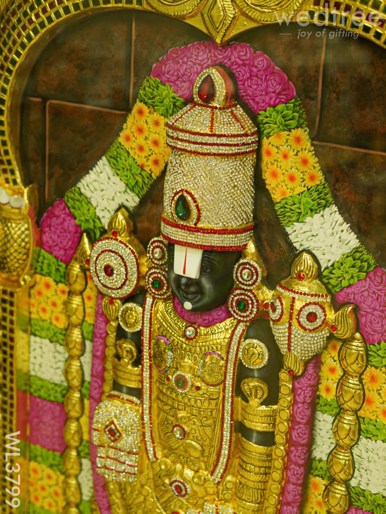 Tanjore Painting (Embossed) Tirupathi Balaji - 4X3Ft Wl3799