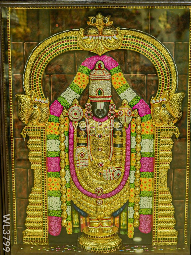 Tanjore Painting (Embossed) Tirupathi Balaji - 4X3Ft Wl3799