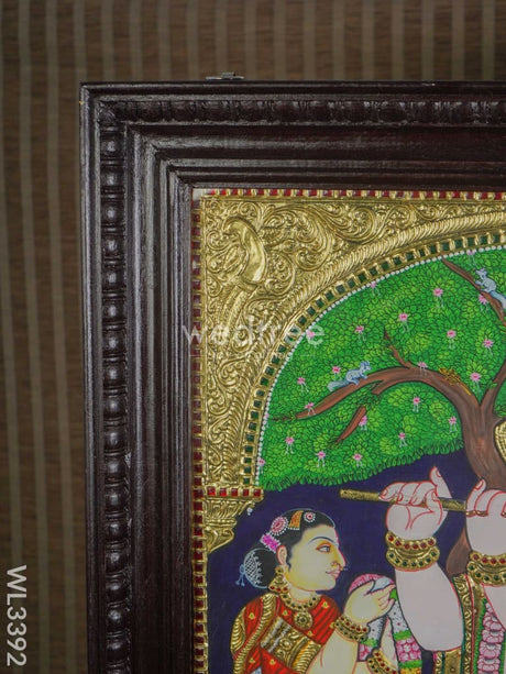 Tanjore Painting - Semi Embossed Flute Krishna 30 X 24 Inch Wl3392 Painting