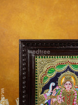 Tanjore Painting - Gajalakshmi 12 X 10 Inch Flat [Gold Foil] Wl4262